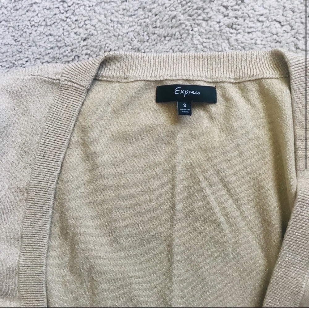Express Cropped Tan Cardigan - Picture 3 of 4